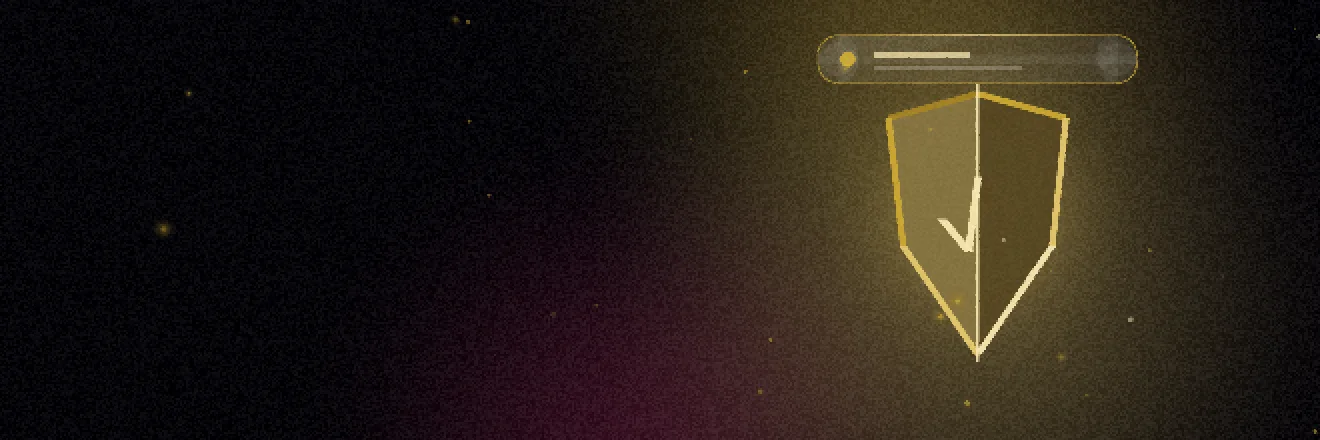 SIAM345 domain banner showing a gold shield split by a line of light, with a glowing address bar behind it on black