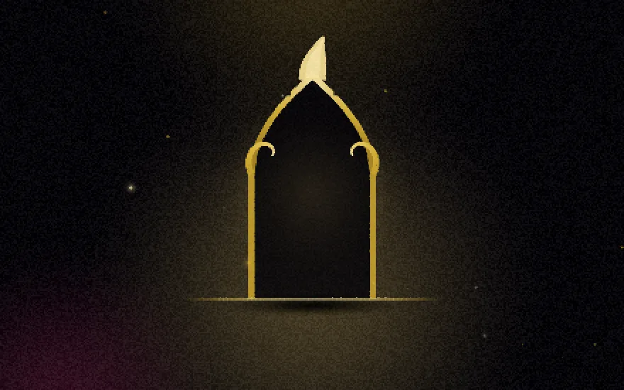 Illustration for the SIAM345 access page: a pointed archway edged in glowing gold on black